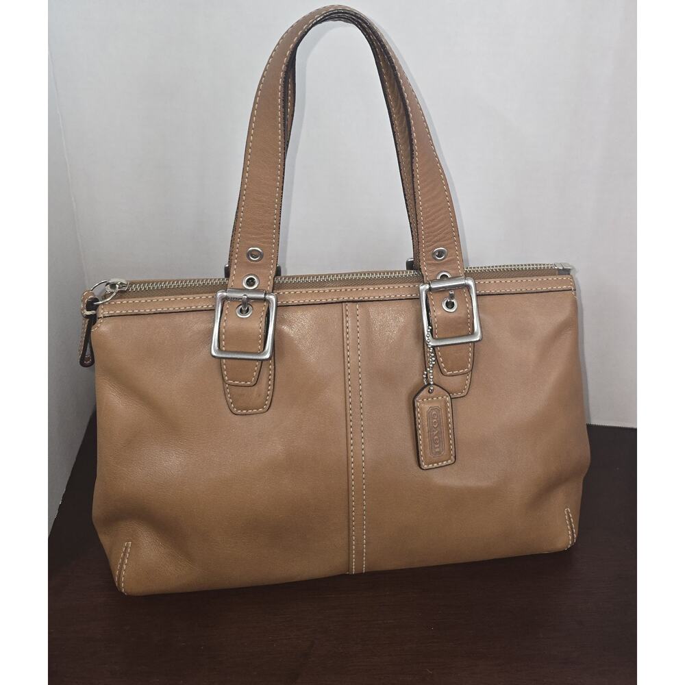COACH Legacy Shoulder Bag Brown Leather Satchel 9545 Vtg 2003 Nickel Hardware